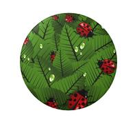 Leaves And Ladybugs Round Badge - Durable Tin Plate Design With Full Front Print, Perfect For Custom Gifts And Apparel Decoration