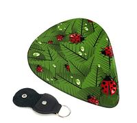 Leaves And Ladybugs Set Of 6 Guitar Plectrums For Acoustic Guitar, Electric Guitar, Bass, Ukulele - Thin, Medium And Thick.
