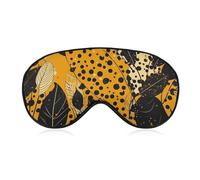 Leaves and Leopard Print Sleep Mask with Adjustable Strap, Breathable Sleep Masks for Women Men, Soft Eye Mask for Side Sleepers, Travel, Office Nap, Airplane & Blocking Light