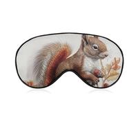Leaves and Squirrel Sleep Mask for Women Men Side Sleeper Eye Cover with Adjustable Strap Soft Breathable Blackout Mask Slip-Free Deep Sleeping Travel Essentials