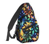 Leaves And Twigs Sling Bag Trendy Cross Body Bag Breathable Sling Backpack For Outdoors Workout Men