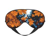 Leaves Autumn Tree Branches Print Soft Eye Mask – Elastic Nighttime Shade, Light-Proof Blindfolds for Plane, Yoga, Travel