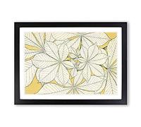 Leaves by Owen Jones Framed Print | A2 Black Framed Wall Art | Ready to Hang | Modern Floral Picture | Living Room Bedroom Lounge Office