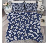 Leaves Coverless Duvet King Size 7.5 Tog, Plants Soft Comforter Set for Boys Girls Adults, Modern Lightweight Bedding, Easy Care Quilt for Bedroom Decor QE100