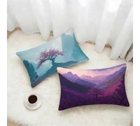 Leaves Cushion Covers 40x70 Set of 2, Landscape Rectangle Pillow Cases with Hidden Zipper, Soft Velvet Pillow Case 70x40cm, Double Sided Printing, Pillowcases for Bed Sofa Bedroom Outdoor Decor X-6276