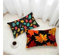 Leaves Cushion Covers 50x60 Set of 2, Nordic Rectangle Pillow Cases with Hidden Zipper, Waterproof Linen Pillow Case 60x50cm, Double Sided Printing, Pillowcases for Sofa Bedroom Outdoor Decor 0-1284