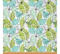 Leaves Fabric by The Yard,Doodle Birds and Flowers Reupholstery Fabric for Chairs,Nature Leaf Floral Animal Waterproof Outdoor Fabric,1 Yard,(L92*W150cm) Green Teal