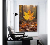 Leaves Falling Artistic Wall Art Painting The Picture of Animal Print On Canvas Artwork Pictures For Home Living Room Modern Decor Decoration 20x30inch(50x75cm)