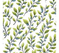 Leaves Green Peel and Stick Wallpaper 3D Printed Painted Vintage for Boys Girls Teen Bedroom Living Room Kitchen Removable Decor Wall Mural Paper 17.3"x236"