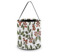 Leaves in Doodle Style Candy Bucket, Reusable Halloween Trick Or Treat Bags with Handle, Portable Candy Bag for Christmas, Party & Holiday Gift