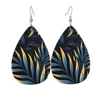 Leaves In The Dark Leather Earrings, Women'S Accessories, Suitable For Everyday Wear, Commuting And Travel.