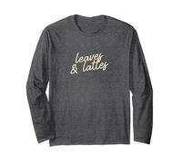 Leaves & Lattes Fall Minimalist Script Phrase Long Sleeve T-Shirt