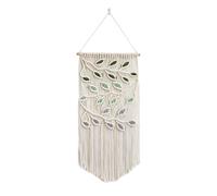 Leaves Macrame Wall Hanging Green Leaf Boho Decor Yarn Tapestry Handmade B