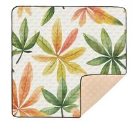Leaves Minimalist Style Orange Large Stylish Baby Playmat for Floor Non-Toxic Infant Play Activity Mat for Baby Kids Toddlers Infants, 50'' x 50''