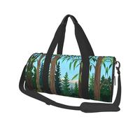 Leaves Of Eucalyptus And Spring Flowers Travel Duffel Bag Sports Gym Bag, Lightweight Overnight Weekender Bag With Shoes Compartment Yoga Gym Sports Bag For Men Women