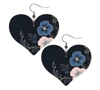 Leaves of Hibiscus Leather Earrings for Women Heart Earring Lightweight Dangle Drop Earring Set Jewelry Gift