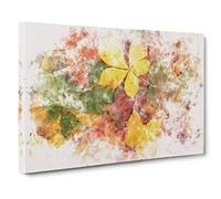 Leaves on an Autumn Forest Watercolour Canvas Print | Gallery Wrapped 30mm Frame Wall Art | 30x20 inches | Ready to Hang | Modern Floral Picture | Living Room Bedroom Lounge Office
