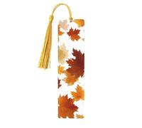 Leaves Pattern Bookmark Fall Maple Leaf Wooden Bookmark with Tassel Book Mark for Women Men Reading Page Markers Gifts for Book Lovers