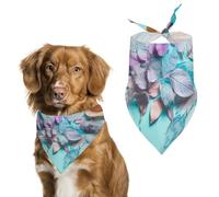 Leaves Pet Scarf Adjustable Pet Accessories Triangular Scarf Washable Floral Print Puppy Bib Bandana Stylish Comfortable Cat Scarves for Holiday Scarfs