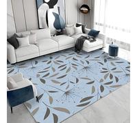 Leaves Plants Small Rug for Bedroom Living Room 60x90, Modern Aesthetics Area Rugs-Machine Washable Soft Short Pile Carpet, Blue Non Slip Indoor Entryway Mat Absorbent Kitchen Rug G&706