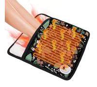 Leaves Print Electric Heating Pad for Feet & Body | Portable Foot Warmer with Digital 3-Temp Display (45/55/65℃) | Type-C Rechargeable Heated Foot Rest Under Desk | Foot Heating Pad for Office & Home
