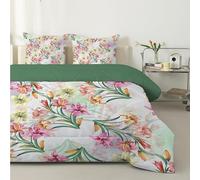 Leaves Single Duvet - Flowers Coverless Duvet 4.5 Tog Summer - Soft & Breathable, Aesthetics Reversible patterned Washable Comforter for Kids Girls Boys Teens PC47