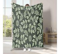 Leaves Throws for Sofas Bohemia Bohemian Style Throw Blanket, 3D Printing, Flannel, Light and Warm, Retro Style, Suitable for Adults, 150x200 Cm