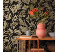 Leaves Wallpaper Gold Black Heavyweight AS Creation 79108-6 Midnight Botanica