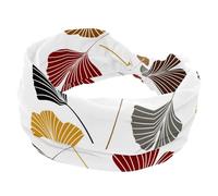 Leaves Women's Wide Hairbands, Soft Turban Headband, Non Slip Head Wraps, Elastic Sweat Yoga Workout Headband Cross Knotted Hairwrap Bandana