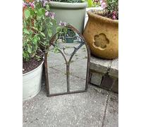 Leavesdon Arched Window Mirror for Home or Garden 40cm tall Inspirational Gifting Brown One Size