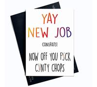 Leaving Card, Coworker Card, Yay New Job, Off You F*ck Cunty Chops Good Luck Congrats New Job Colleague Leaving Funny Card, Joke Humour PC79