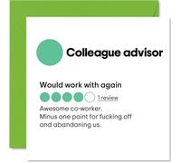 Leaving Card for Colleagues Women Men - Colleague Advisor - Good Luck In Your New Job Card, 145mm Sorry Your Leaving Funny Congratulations Greeting Cards