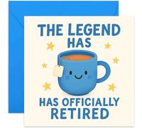 Leaving Card for Man - 'The Legend Has Officially Retired' Funny Retirement Present for Dad - Farewell Gift for Male Colleague - Square Card, Blank Inside With Envelope