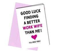 Leaving Card for Work Colleagues Funny Work Farewell Cards Good Luck finding a better work Wife New Job Leaving Card Humour Card Congratulations Goodbye #192