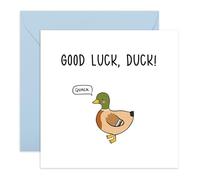 Leaving Card - 'Good Luck Duck' - Jokes for Colleagues, Partners, BFF, Besties, Office Mates, Work Mate, Bruv, Quack Quack - Comes with Fun Stickers