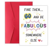 Leaving Card, Good Luck Gifts, Cardstock with Printed Pattern Design with Red Envelope, Leaving Gifts for Colleagues Women, Friends, New Job, Graduation, Farewell
