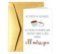 Leaving Cards for Colleagues, Funny Leaving Card, We Started As Colleague Turn Into Friends Goodbye Card, Leaving Gifts for Ccolleagues Women Men