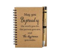 Leaving Gifts for Colleagues Women, 70 Pages Kraft A6 Spiral Notepad Notebook Set with Ballpoint Pen Set for Women Men Daughter Son Coworker Colleagues Teachers Friends Staff Thank You Gifts