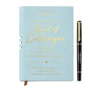 Leaving Gifts for Colleagues Women, A5 PU Leather Notebook and Pen Set，Blue | Journals for Women Men New Job Farewell Gifts for Coworkers New Beginnings Work Goodbye Gift Employee Appreciation Gift