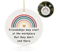 Leaving Gifts for Colleagues Women, Ceramic Card Hanging Ornaments - Happy Retirement Gift for Women & Men, First Christmas Retired Keepsake for Teacher Nurse Coworker