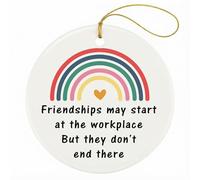 Leaving Gifts for Colleagues Women, Ceramic Hanging Ornament Double-Sided Printed Round-Shaped Decoration, Leaving Gifts for Women, Farewell Gifts for Coworkers, Work Farewell Gift Retirement Gift