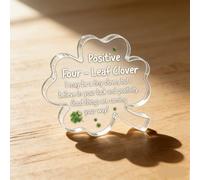 Leaving Gifts for Colleagues Women, Good Luck Tiny Clover Plaque with Emotional Support Message - Farewell Gifts for Coworkers, Desk or Home Decor for Her Him