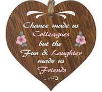 Leaving Gifts for Colleagues Women Men, Friendship Gifts - Dark Wooden Heart Hanging Sign Wood Plaque - Leaving Presents for Colleagues, Sorry Your Leaving Gifts Decorations Fun Laughter
