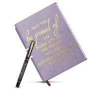 Leaving Gifts for Colleagues Women Men, Personalised Notebook and Pen Set | A5 Inspirational Stationery Gift Set, New Job Leaving Gifts for Employee, Friends, Teacher(Purple)