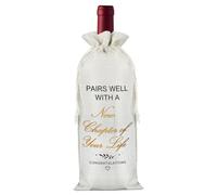 Leaving Gifts for Colleagues Women & Men - Rustic Linen Wine Bottle Gift Bag, New Job Gift Pairs Well with A New Chapter of Your Life, Farewell, Retirement & Goodbye Presents for Coworkers, Friends
