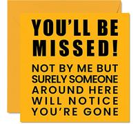 Leaving Gifts for Colleagues Women Men - You'll Be Missed - Sorry Your Leaving Good Luck In Your New Job Card, 145mm Greeting Cards, Funny Gifts Congratulations Card