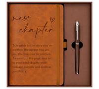 Leaving Gifts for Colleagues Women, New Beginnings New Job Retirement Gift | Leather Notebook and Pen Set, Congratulations Presents for Friends Coworkers Teachers for Graduation Farewell New Chapter