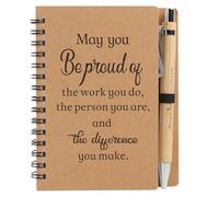 Leaving Gifts for Colleagues Women Teacher Leaving Gifts with Ballpoint Pen Teacher Gifts End Term Children Gift Employee Appreciation Inspirational Notebook Kraft A6 for Graduation Father's Day Exam