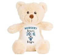 Leaving Nursery Gift Cuddly Toy - Personalised Nursery Graduate 2026 Blue Boy Customised Teddy Toddlers and Kids Plush Named Preschool Starting School Leaver Party Last Day Soft Plushie - Brown Teddy