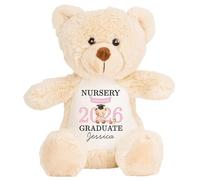Leaving Nursery Gift Cuddly Toy - Personalised Nursery Graduate 2026 Pink Bear Customised Teddy Toddlers and Kids Plush Named Preschool Starting School Leaver Party Last Day Soft Plushie - Brown Teddy